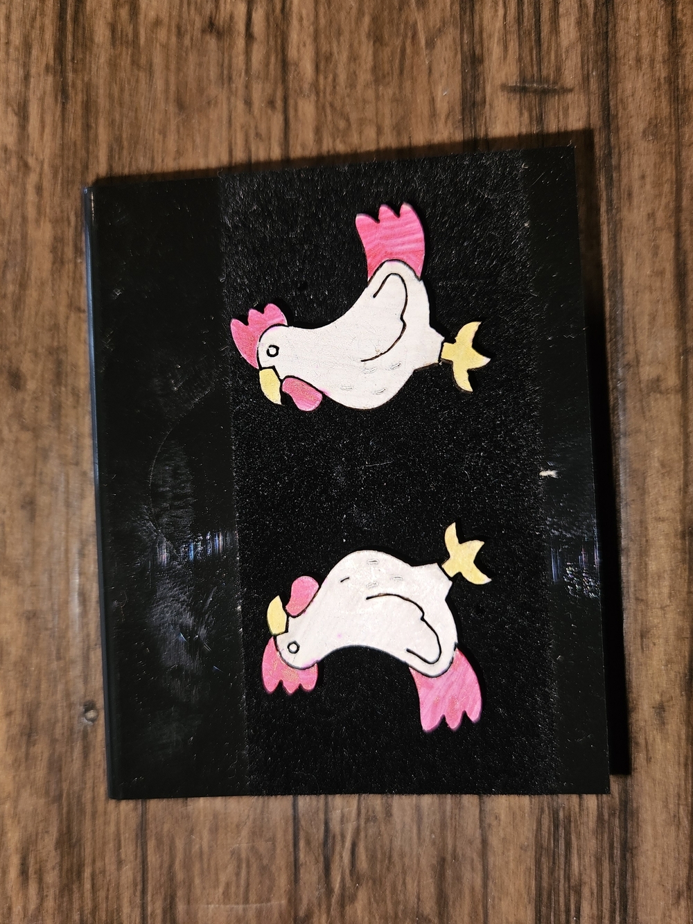 Whimsical Pink & White Chicken Stud Earrings for Women